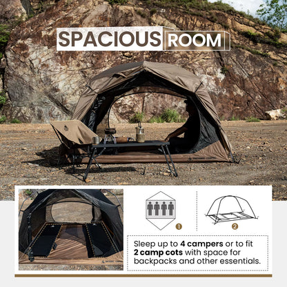 JOVIAN Camping Tent 3-Season 4-Person Dome Tent Outdoor Backpacking Shelter with Tent Bottom Waterproof Floor Mat