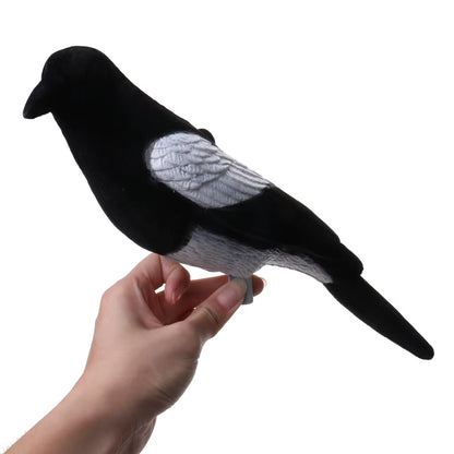 Plastic Flocked Magpie Decoy Bait Shooting Trap Decoying Gardne Farm Animal Statue Figurine Hunting Decoy Bird
