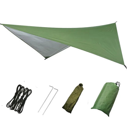 Outdoor Hammock Waterproof Rain Fly Tent Tarp Lightweight Portable Waterproof Ripstop Easily Fold Sun Shelter UV Protection