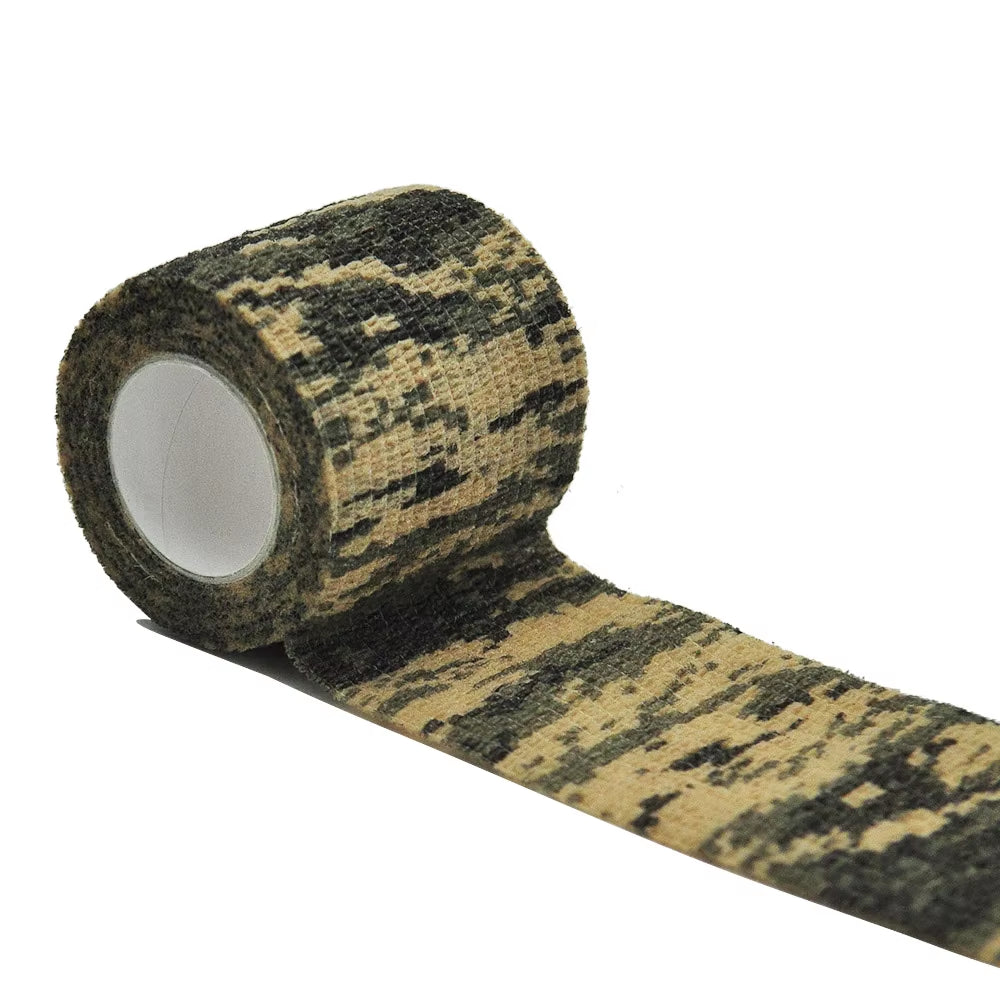 Camouflage Elastic Wrap Tape Hunt Disguise Elastoplast Self Adhesive Sports Protector Knee Finger Ankle Athletic Bandage