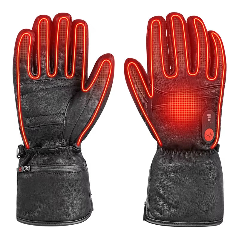 Motorcycle Winter Warm Heated Gloves Heated Gloves Skiing Warm Touch Screen Waterproof Heated Rechargeable Gloves