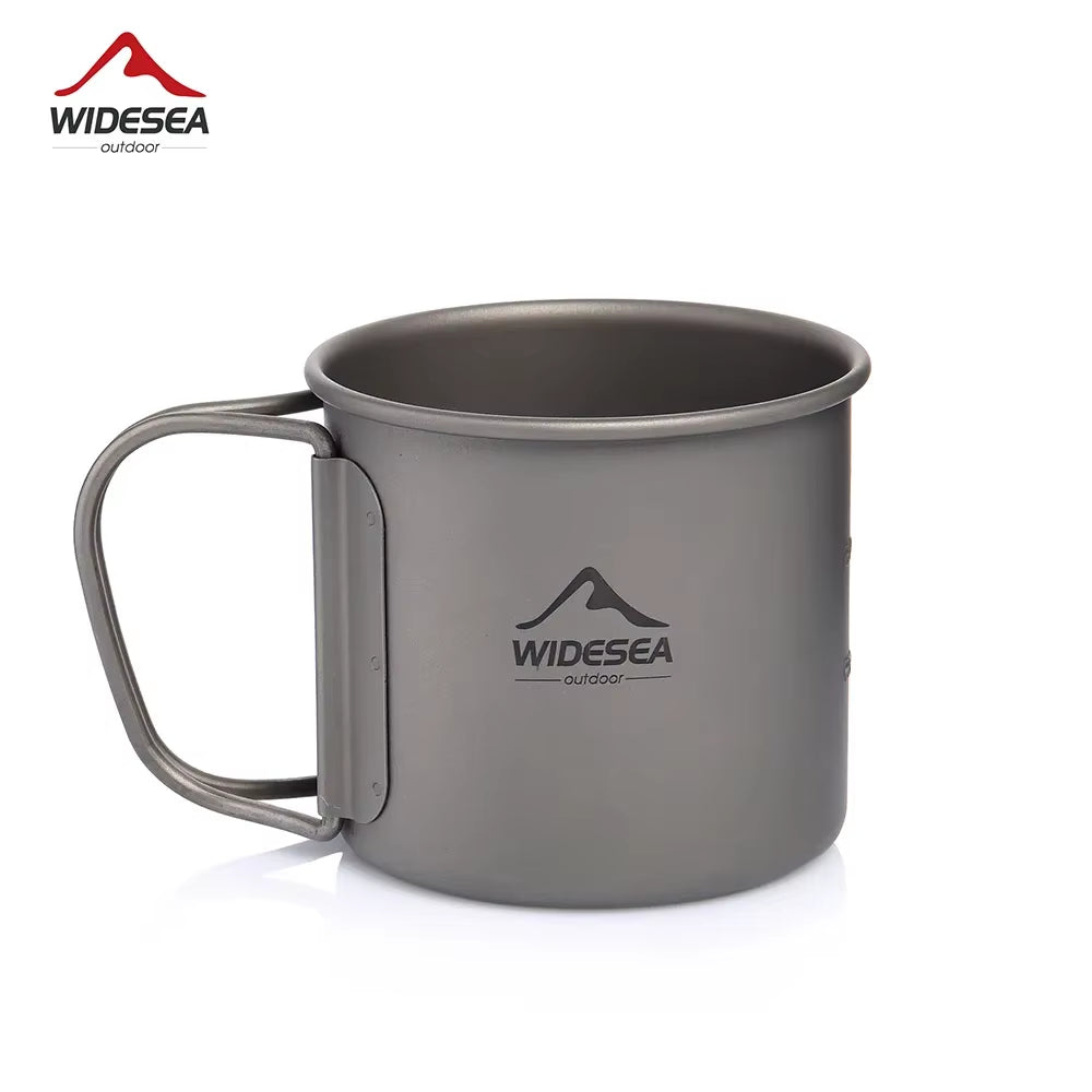 Camping Mug Titanium Cup Tourist Tableware Picnic Utensils Outdoor Kitchen Equipment Travel Cooking Set Cookware Hiking