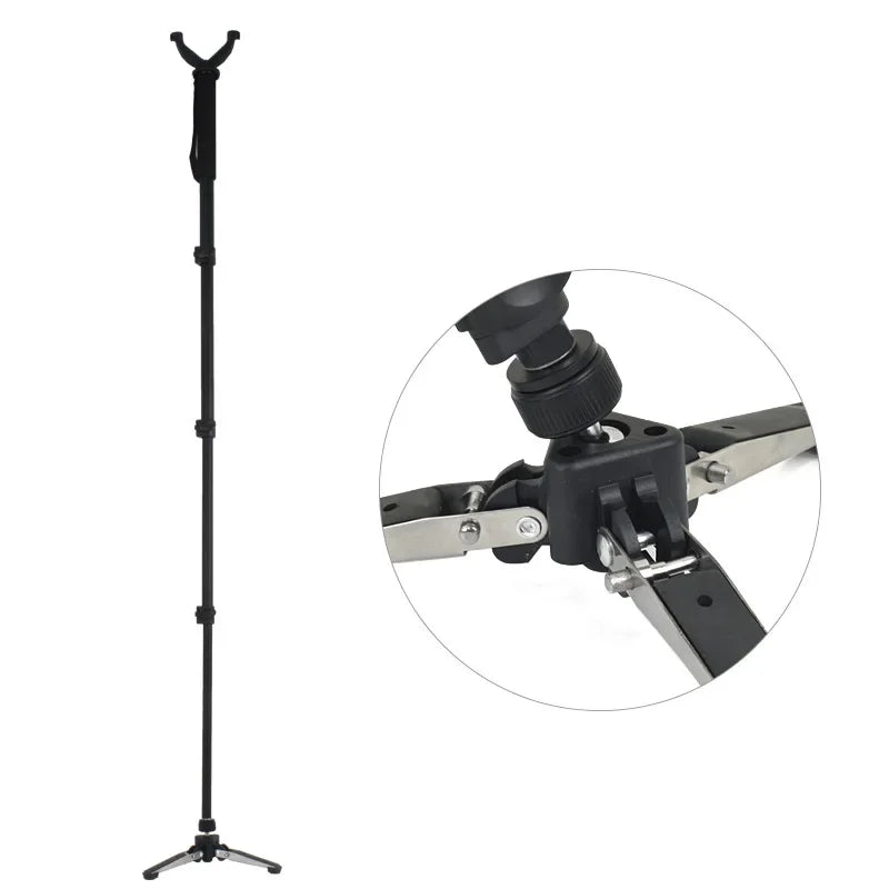 Outdoor Hunting Tripod Durable Adjustable Height Hunting Stand Aluminum V-Yoke Shooting Rack Multifunctio Hunting Safe Accessory