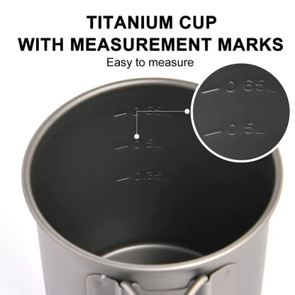 Camping Mug Titanium Cup Tourist Tableware Picnic Utensils Outdoor Kitchen Equipment Travel Cooking Set Cookware Hiking