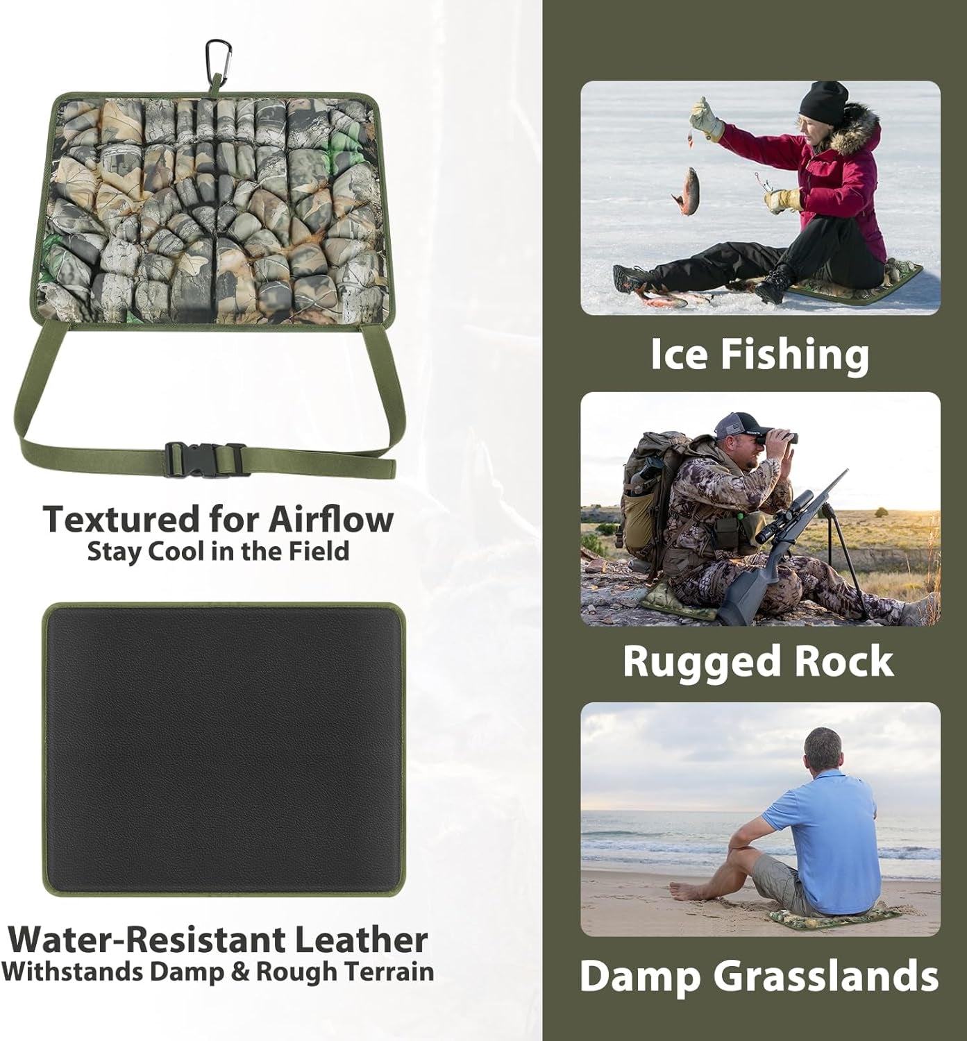 Hunting Seat Cushion, Memory Foam Silent Lightweight Camo Tree Stand Seat Cushio